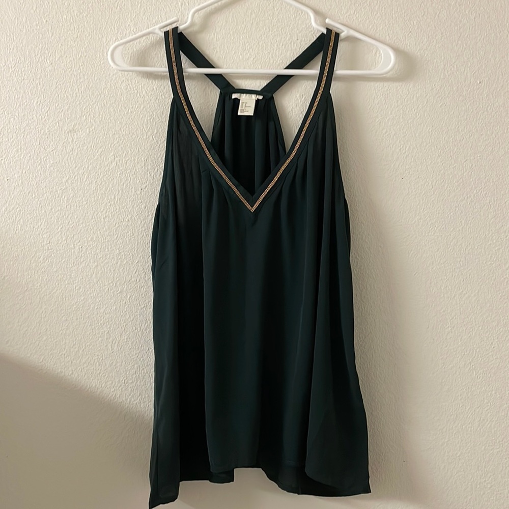 Hm conscious dark green tank top size 6